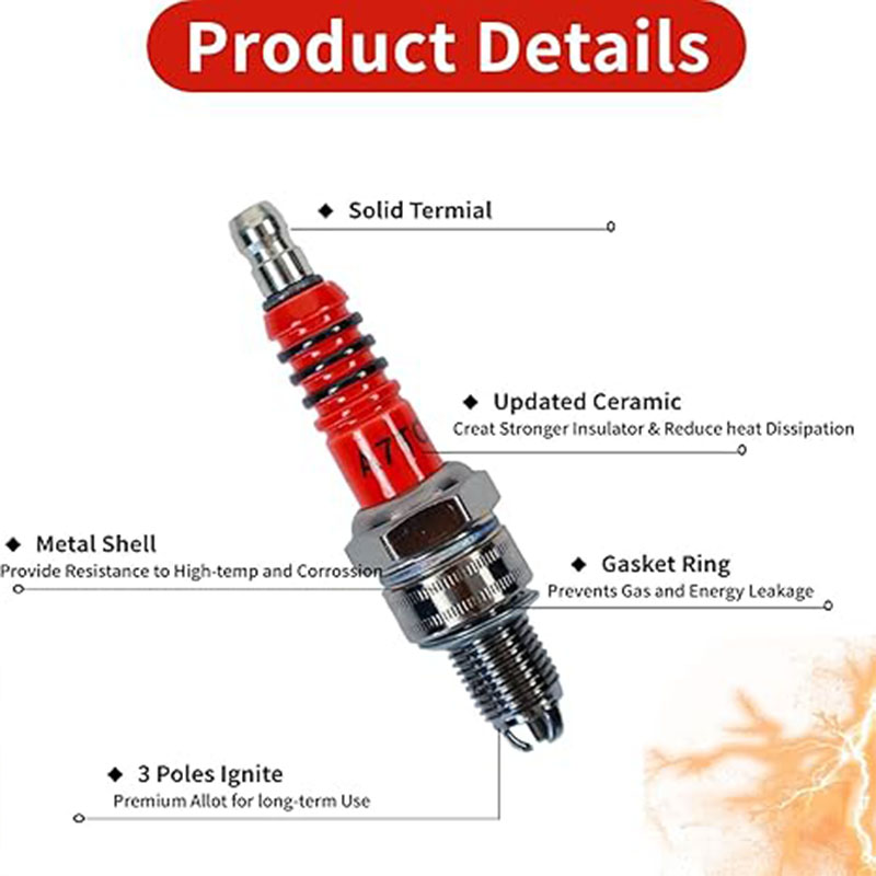 3Pcs A7TC 3Electrode Spark Plu - Motorcycle Spark Plug review and price